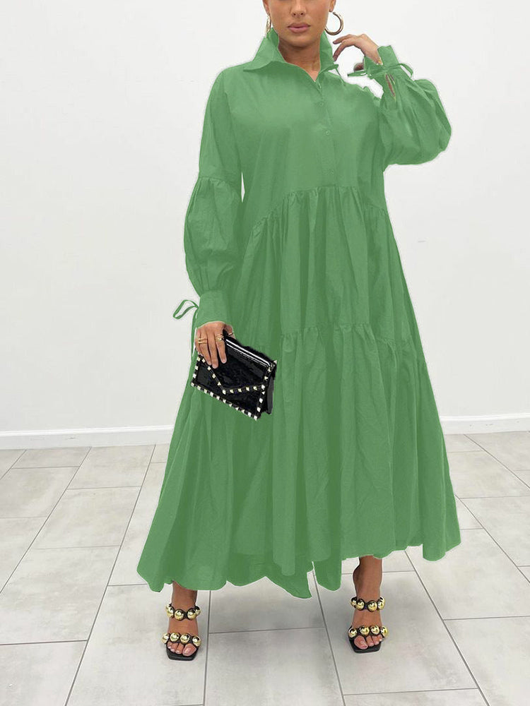 Maxi shirt dress with belt - View 10 | Lwiis