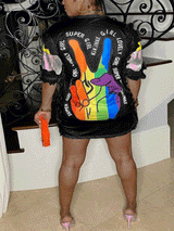 Sequin letter t-shirt dress - View 6 | Lwiis