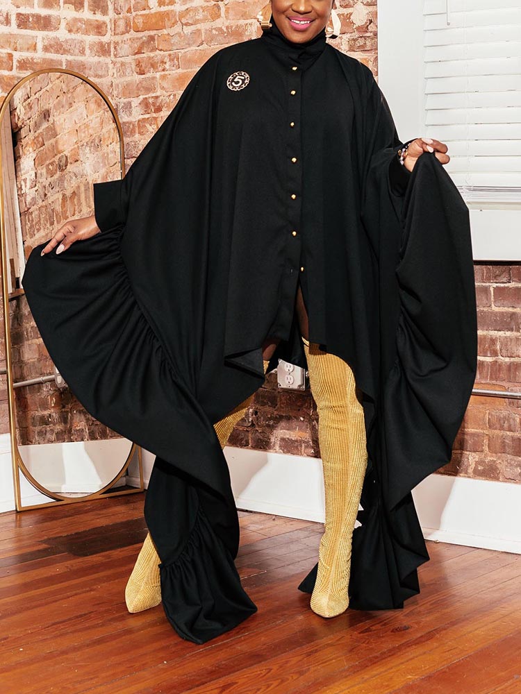 Oversized Batwing Shirt Dress - View 12 | Lwiis