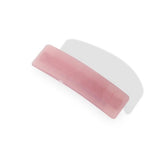Rectangular barrette in a solid pastel pink color, shown from the top.