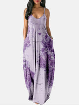 Spaghetti strap maxi dress with world map print - View 13 | Lwiis