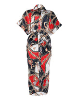 Printed Midi Shirt Dress - View 12 | Lwiis