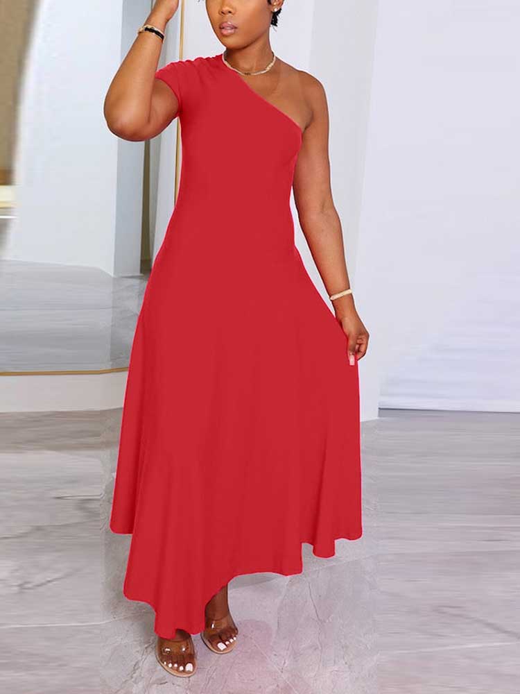 one shoulder midi dress - View 10 | Lwiis