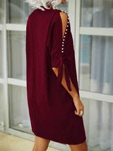 Pearl Cold Shoulder Mini Dress - View 8 | Lwiis