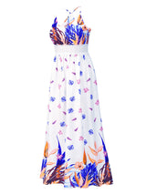 Boho maxi dress with tropical print and V-neckline - View 12 | Lwiis