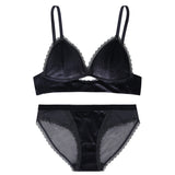 New Thin Velvet Sexy Vintage Lace Lingerie Set