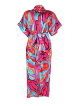 Printed Midi Shirt Dress - View 9 | Lwiis