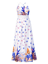 Boho maxi dress with tropical print and V-neckline - View 13 | Lwiis
