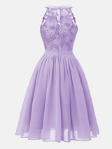 Lace Bodice Chiffon Sleeveless Midi Dress - View 23 | Lwiis