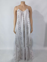 Boho maxi dress with tie-dye print and ruffled hem - View 16 | Lwiis