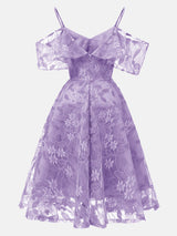 Floral Lace A-Line Midi Dress - View 18 | Lwiis