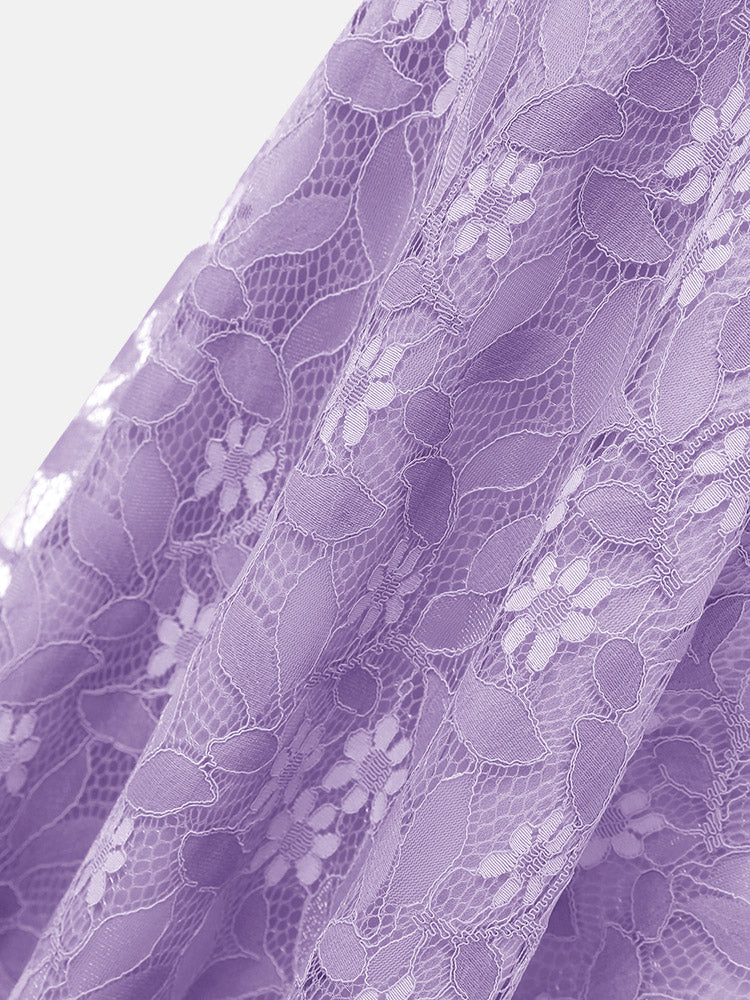Floral Lace A-Line Midi Dress - View 20 | Lwiis