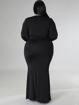 Mermaid maxi dress with V-neck and puff sleeves - View 11 | Lwiis