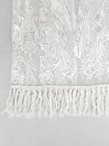 White lace bell sleeve midi dress - View 7 | Lwiis