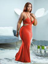 Mermaid halter neck maxi dress - View 14 | Lwiis