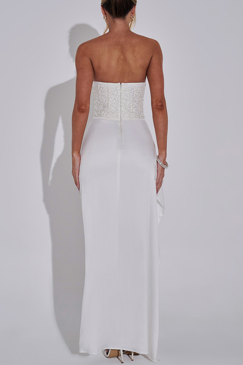 Strapless sequin corset maxi dress - View 12 | Lwiis