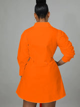 Patchwork Lace Up Shirt Dress - View 20 | Lwiis