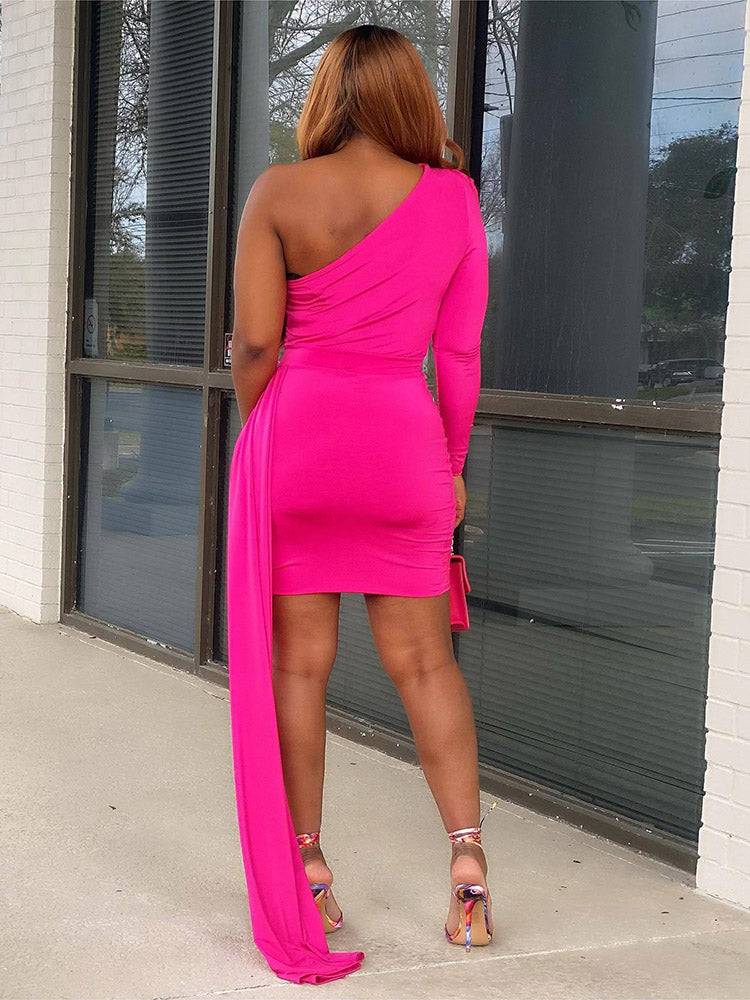 One Shoulder Party Dress - View 11 | Lwiis