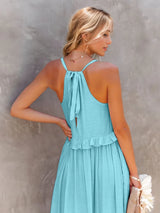 Tiered Ruffle Maxi Dress with Pockets - View 22 | Lwiis