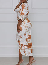 Asymmetrical Tie-Dye Midi Dress - View 7 | Lwiis