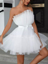 Tulle Bow Cocktail Dress - View 22 | Lwiis