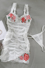 Floral mesh mini dress - View 10 | Lwiis