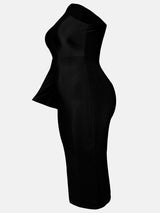 One Shoulder A-Line Midi Dress - View 7 | Lwiis