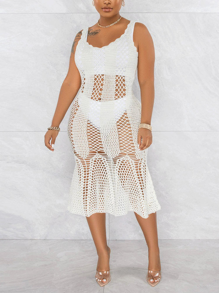 Crochet Midi Dress - View 7 | Lwiis