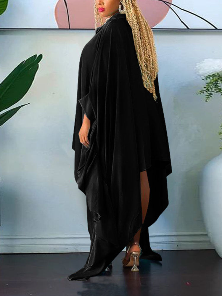 Oversized Batwing Shirt Dress - View 11 | Lwiis