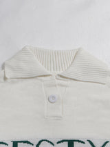 Oversized Letter Graphic Sweater Dress - View 6 | Lwiis