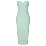 Sleeveless sweetheart neck midi dress - View 7 | Lwiis