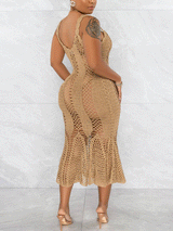 Crochet Midi Dress - View 6 | Lwiis