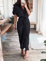 Satin button-down shirt dress - View 15 | Lwiis