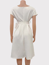 Elegant A-line V-neck party dress - View 13 | Lwiis