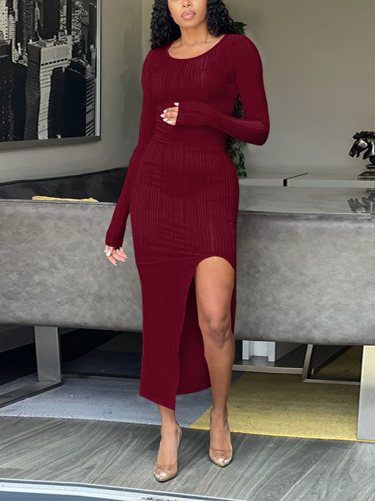 Ribbed knit midi dress - View 11 | Lwiis