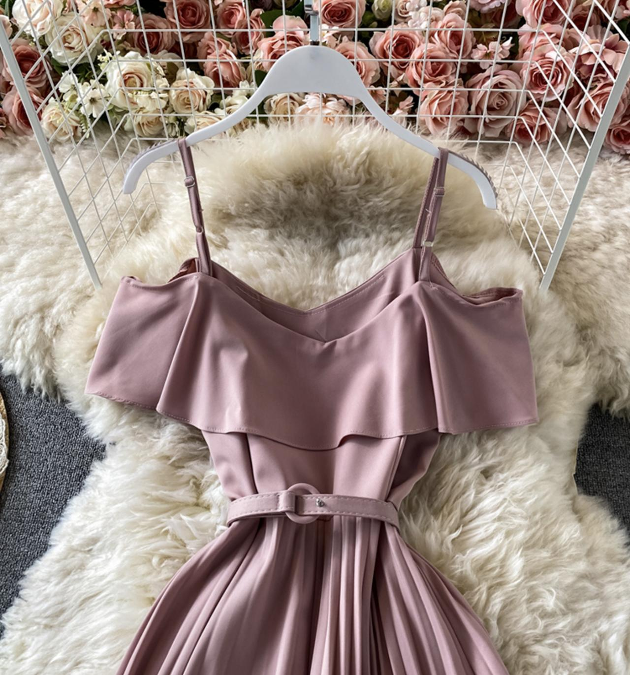 Off shoulder flowing A-line maxi dress - View 8 | Lwiis