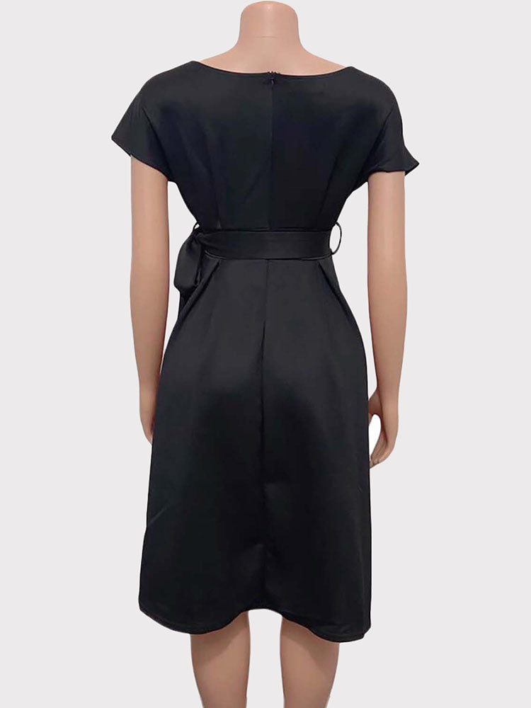 Elegant A-line V-neck party dress - View 10 | Lwiis