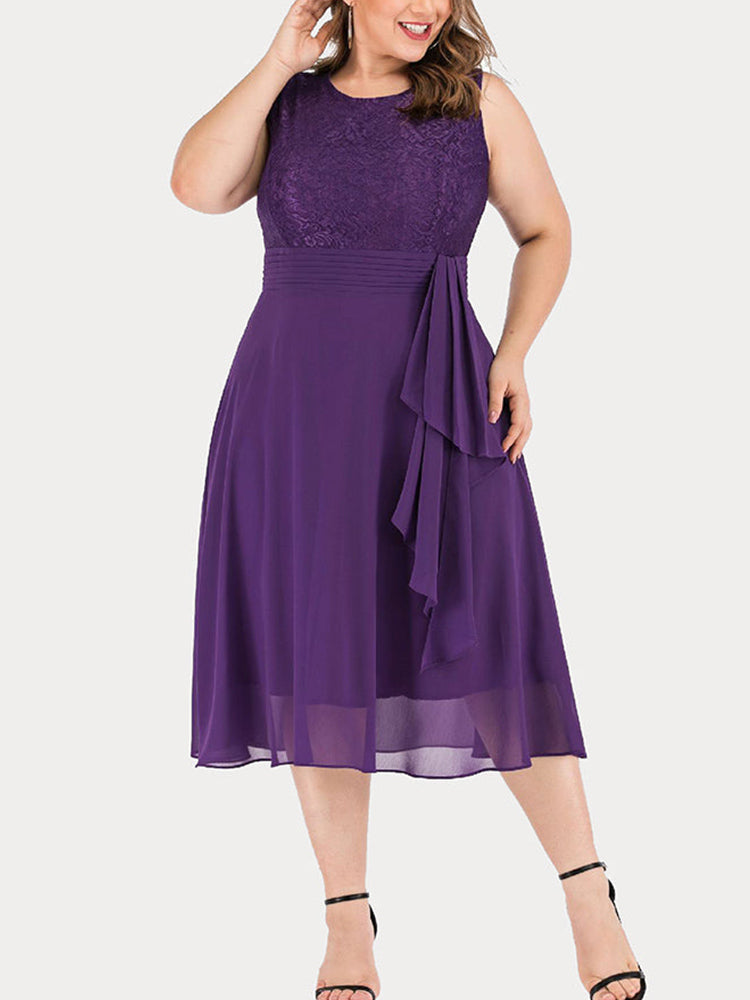 Lace cocktail dress with ruffle detail - View 13 | Lwiis