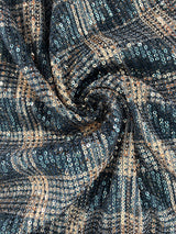 Plaid Sequin Long Sleeve Dress - View 8 | Lwiis