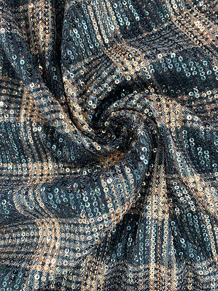 Plaid Sequin Long Sleeve Dress - View 8 | Lwiis