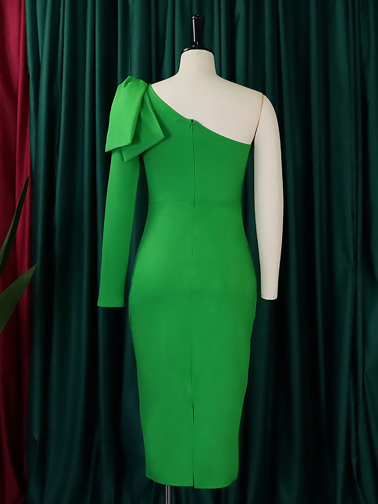 One Shoulder Midi Dress - View 6 | Lwiis