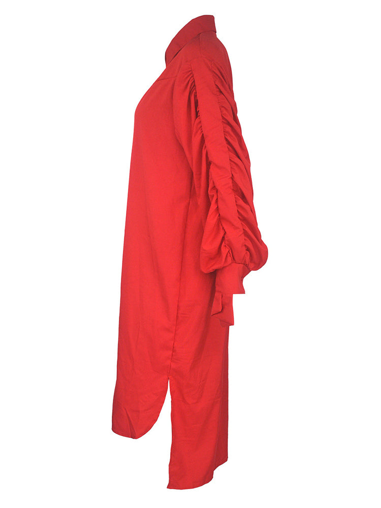 Turndown collar long sleeve shirt dress - View 20 | Lwiis