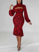 Leopard print midi dress - View 16 | Lwiis