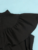 Plus size ruffled maxi dress with belt - View 6 | Lwiis