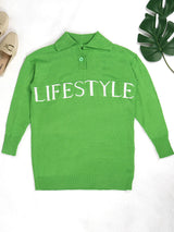Oversized Letter Graphic Sweater Dress - View 12 | Lwiis