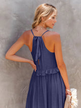 Tiered Ruffle Maxi Dress with Pockets - View 14 | Lwiis