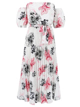 Floral Off-Shoulder Midi Dress - View 24 | Lwiis