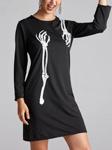 Skeleton print mini dress - View 8 | Lwiis