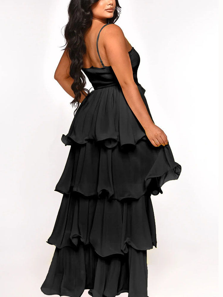 Tiered Ruffle Maxi Dress in [color] - View 6 | Lwiis