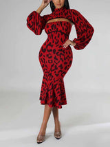 Leopard print midi dress - View 17 | Lwiis